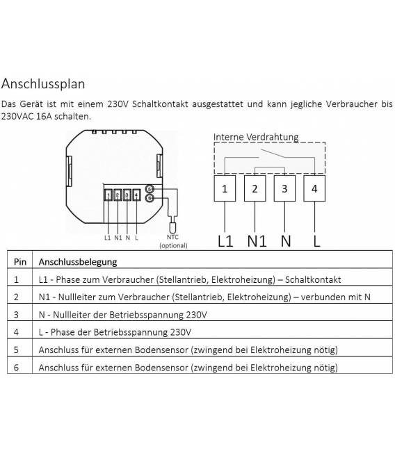 Digital Thermostat Fussbodenheizung EL5 Weiss