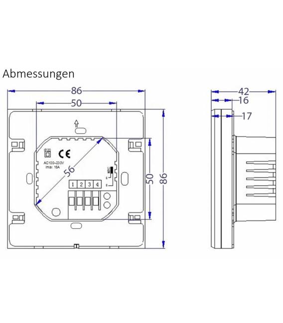 Digital Thermostat Fussbodenheizung EL05 Weiss -Thermostat Fussbodenheizung