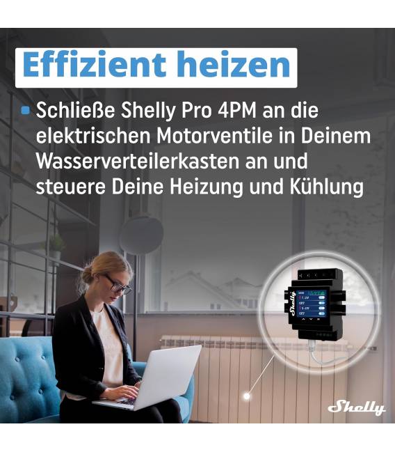 Shelly Hutschiene Pro 4PM Relais max. 40A 1 Phase 4 Kanäle Messfunktion WLAN LAN BT