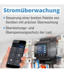 Shelly Hutschiene Pro 4PM Relais max. 40A 1 Phase 4 Kanäle Messfunktion WLAN LAN BT