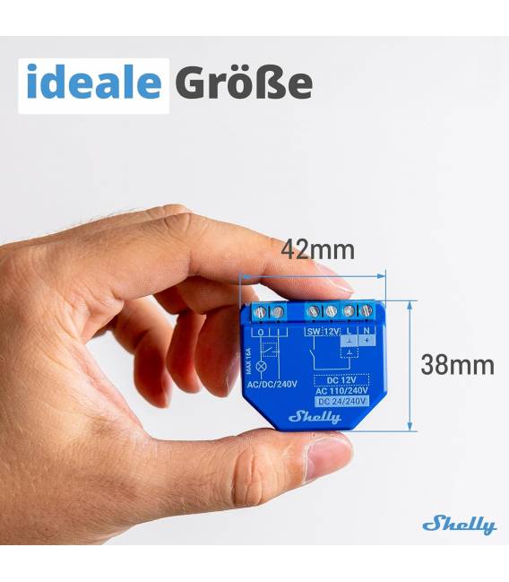 Реле Shelly Flush Plus 1 макс. 16А 1-канальный WLAN BT