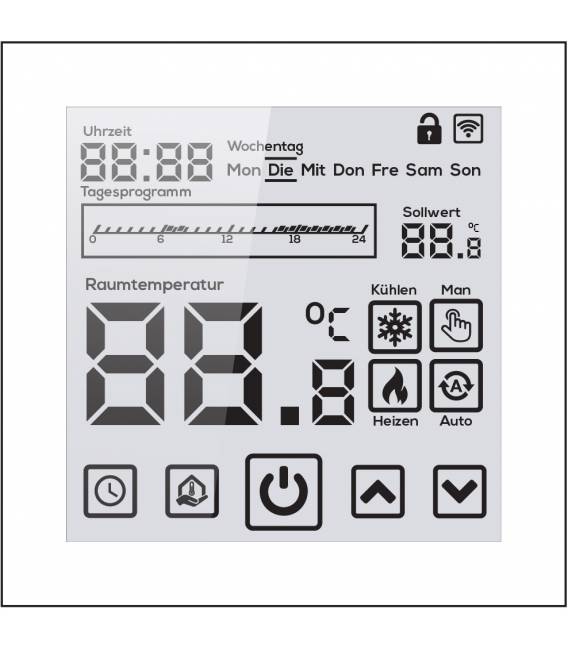 Digital Thermostat MQTT X2 White for Underfloor Heating